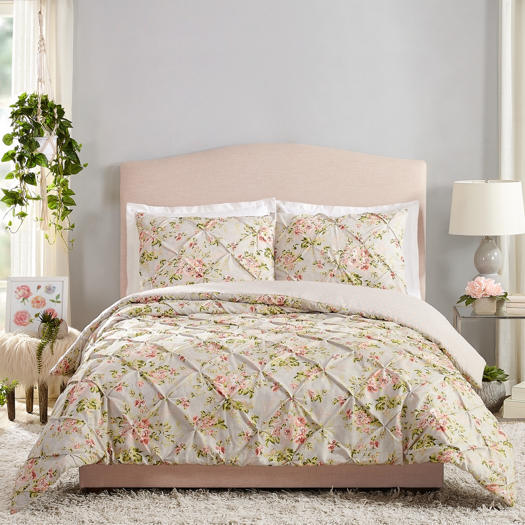 Kids Cottage Roses Gray 2 Pc Twin Comforter Set - Thumbnail - Image 1