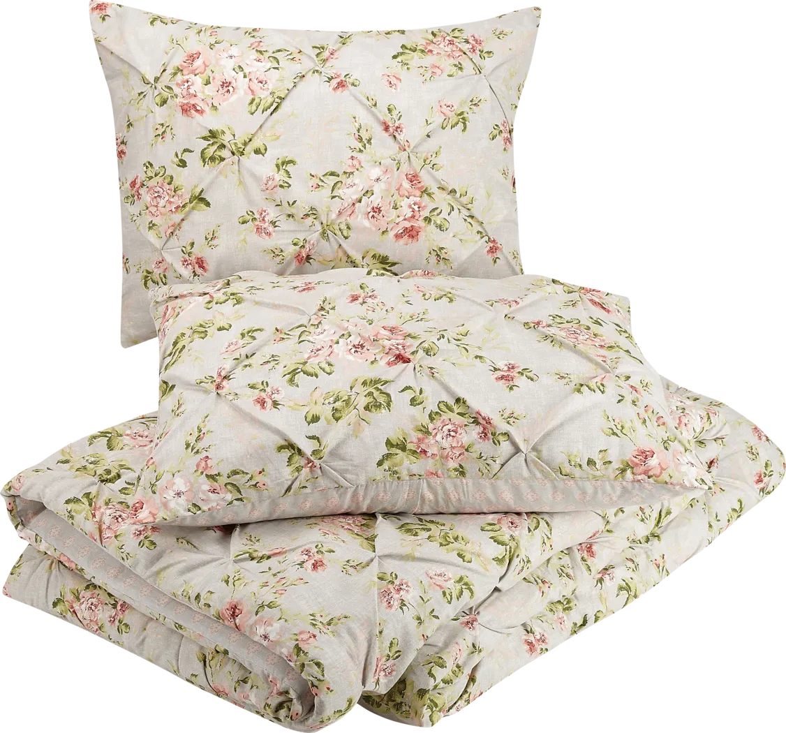 Kids Cottage Roses Gray 3 Pc Full/Queen Comforter Set - Thumbnail - Image 5