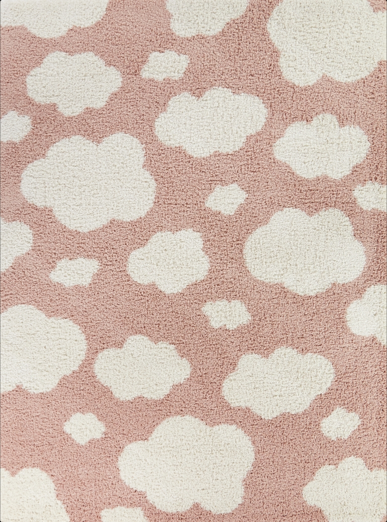Kids Cotton Candy Sky Pink 5'3 x 7' Rug - Thumbnail - Image 1
