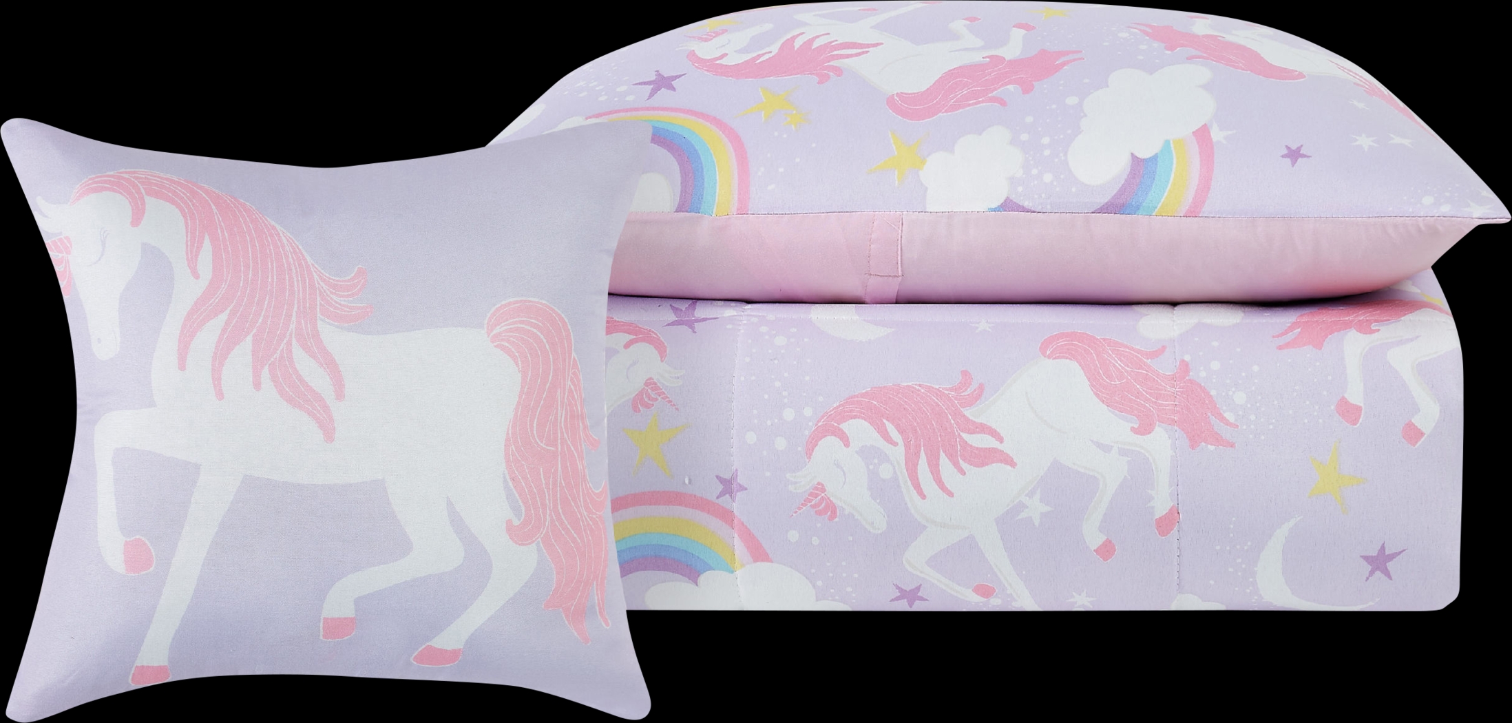 Kids Cotton Candy Unicorn Purple Twin Comforter Set - Thumbnail - Image 2