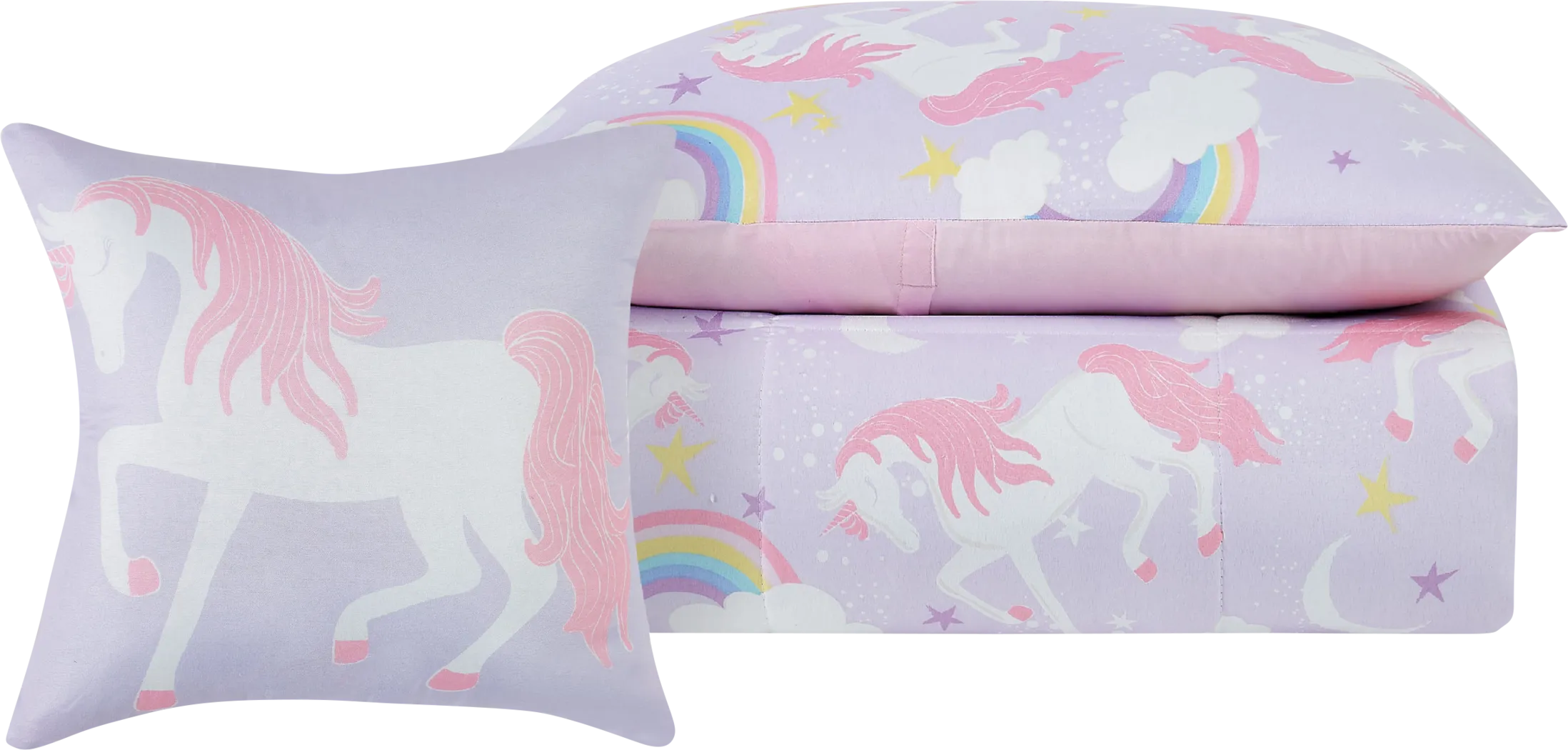 Kids Cotton Candy Unicorn Purple Full Comforter Set - Thumbnail - Image 3
