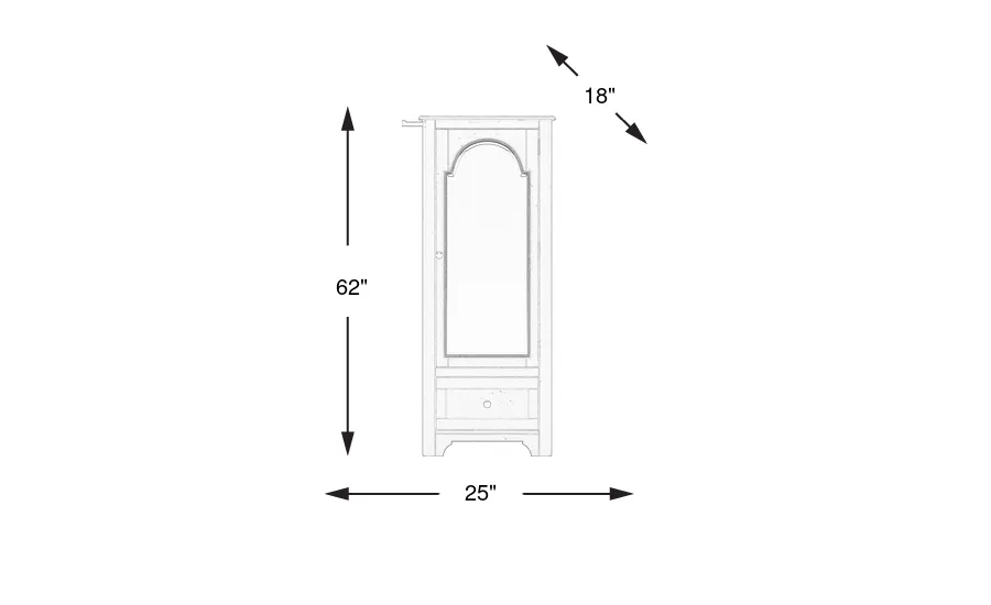 Dimension Image. Please refer to the Dimension Tab on this page for dimension details.