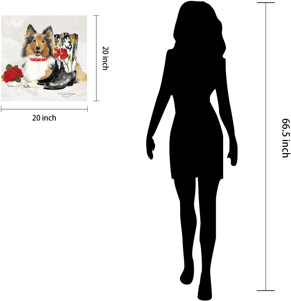 Kids Cowgirl Collie White Glass Wall Art - Thumbnail - Image 8