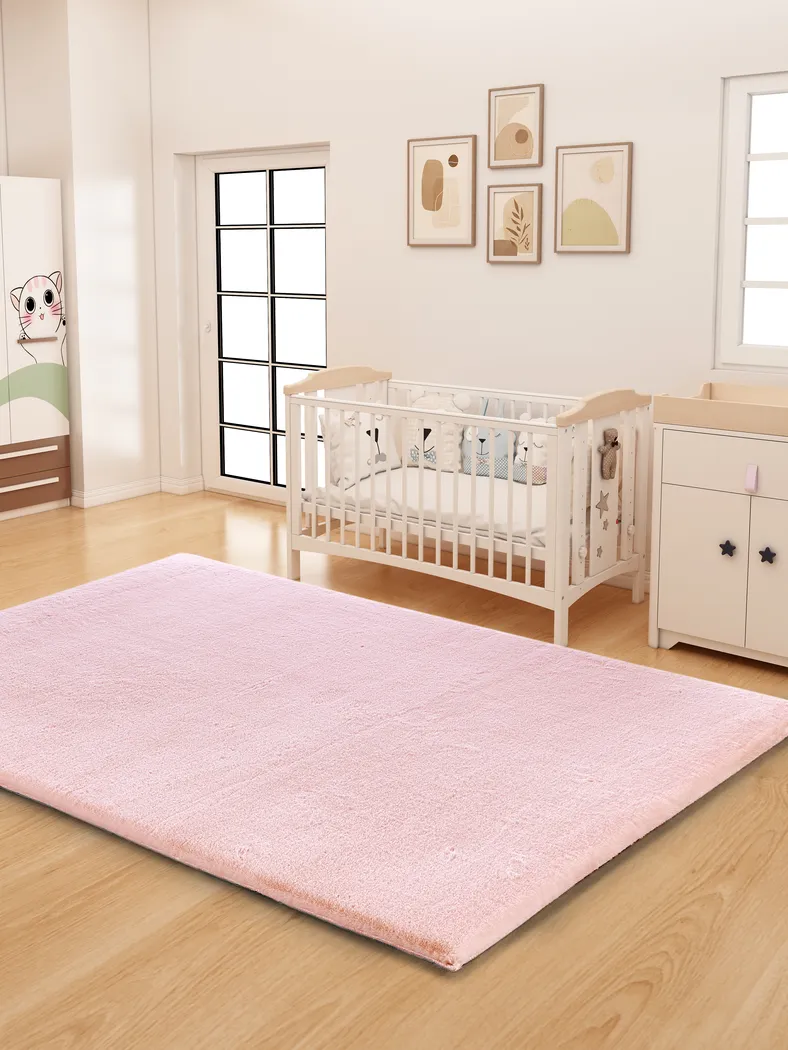 Kids Cozy Fur Pink 7'6 x 9'6 Memory Foam Rug - Thumbnail - Image 2