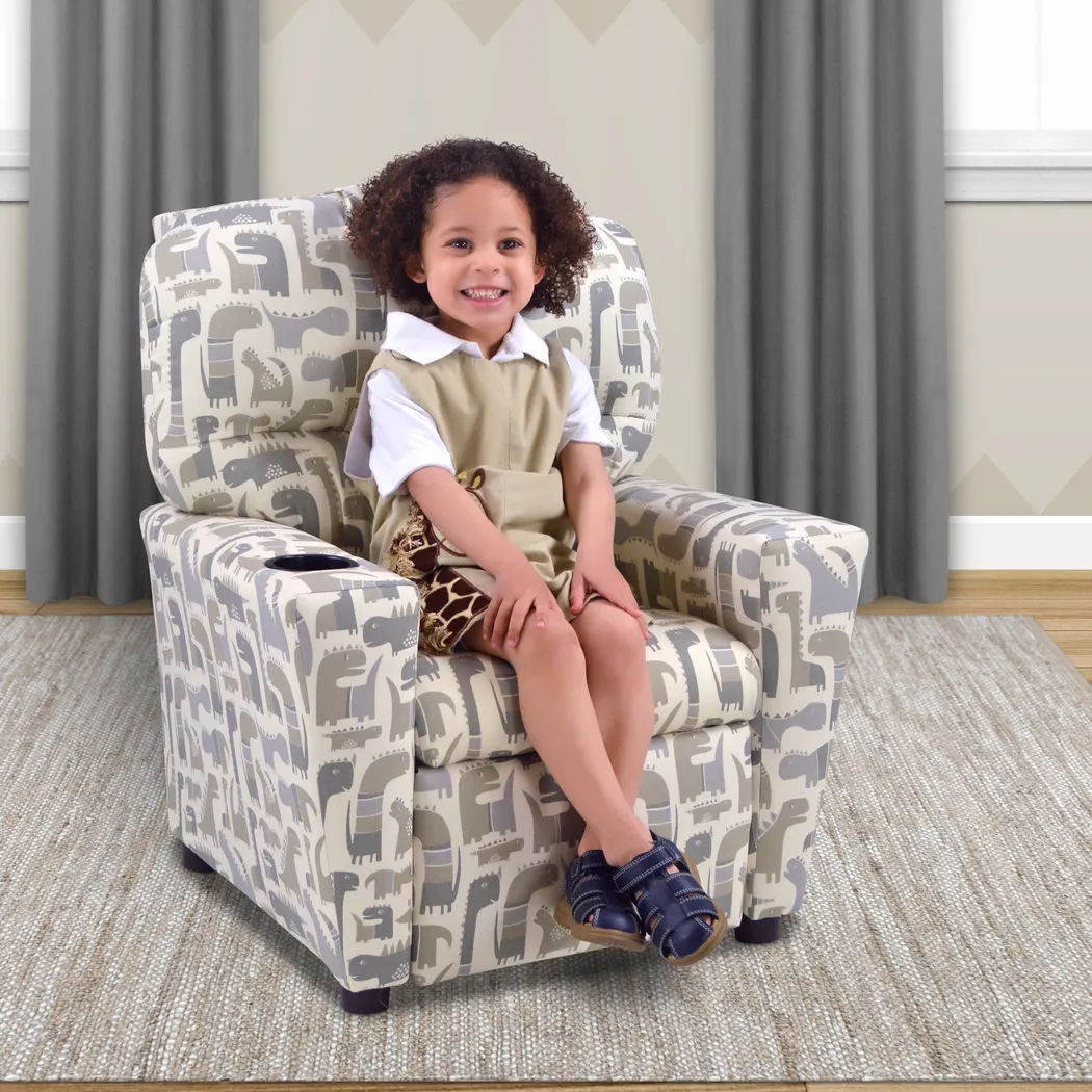 Kids Cozyville Taupe Recliner - Thumbnail - Image 2