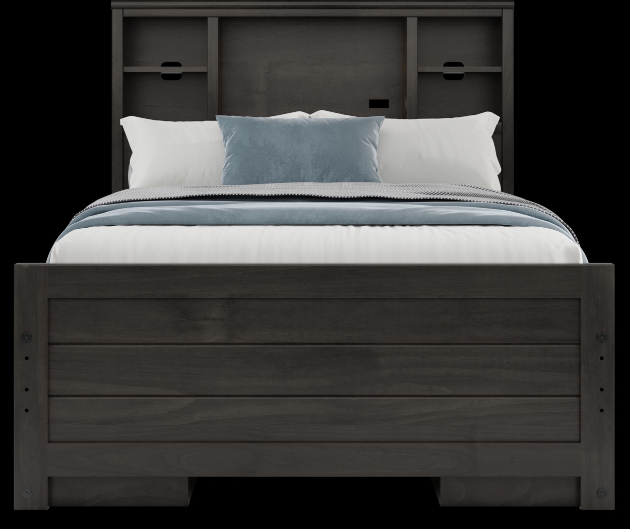 Kids Creekside 2.0 Charcoal Full Bookcase Bedroom with 2 Storage Side Rails - Thumbnail - Image 4