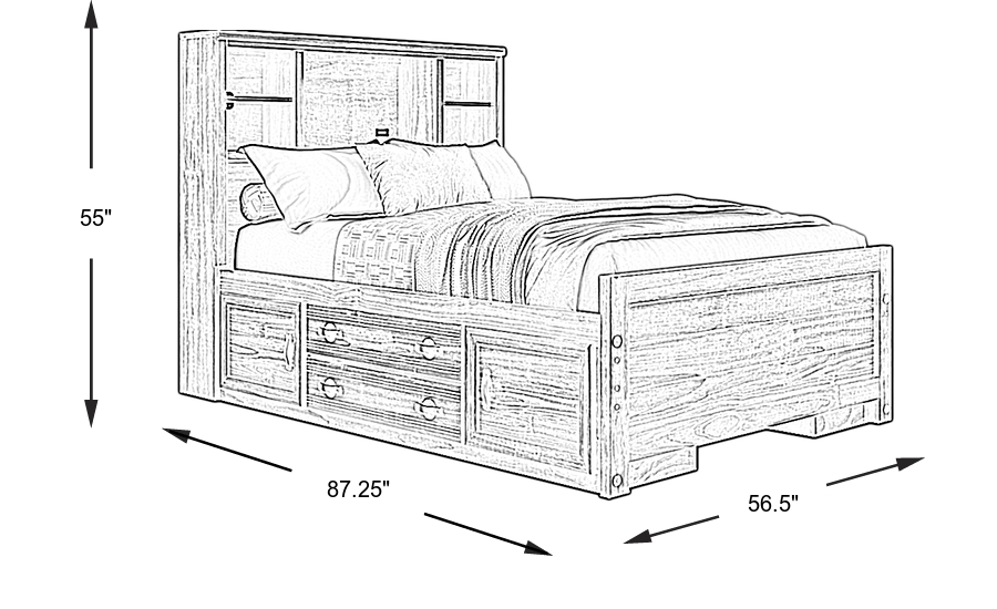 Dimension Image. Please refer to the Dimension Tab on this page for dimension details.