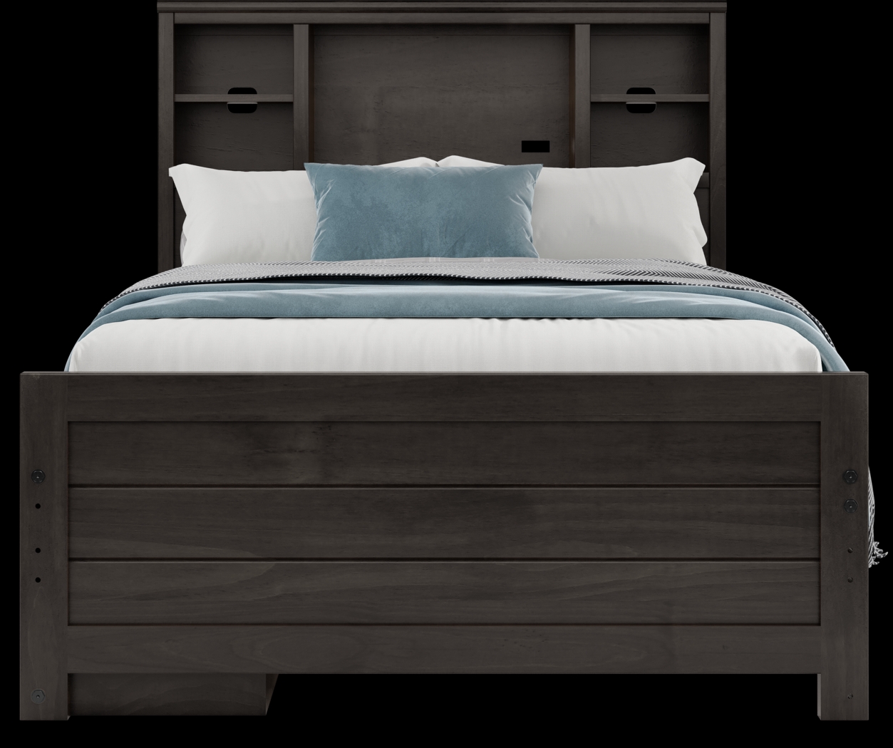 Kids Creekside 2.0 Charcoal 5 Pc Full Bookcase Bedroom with Storage - Thumbnail - Image 3