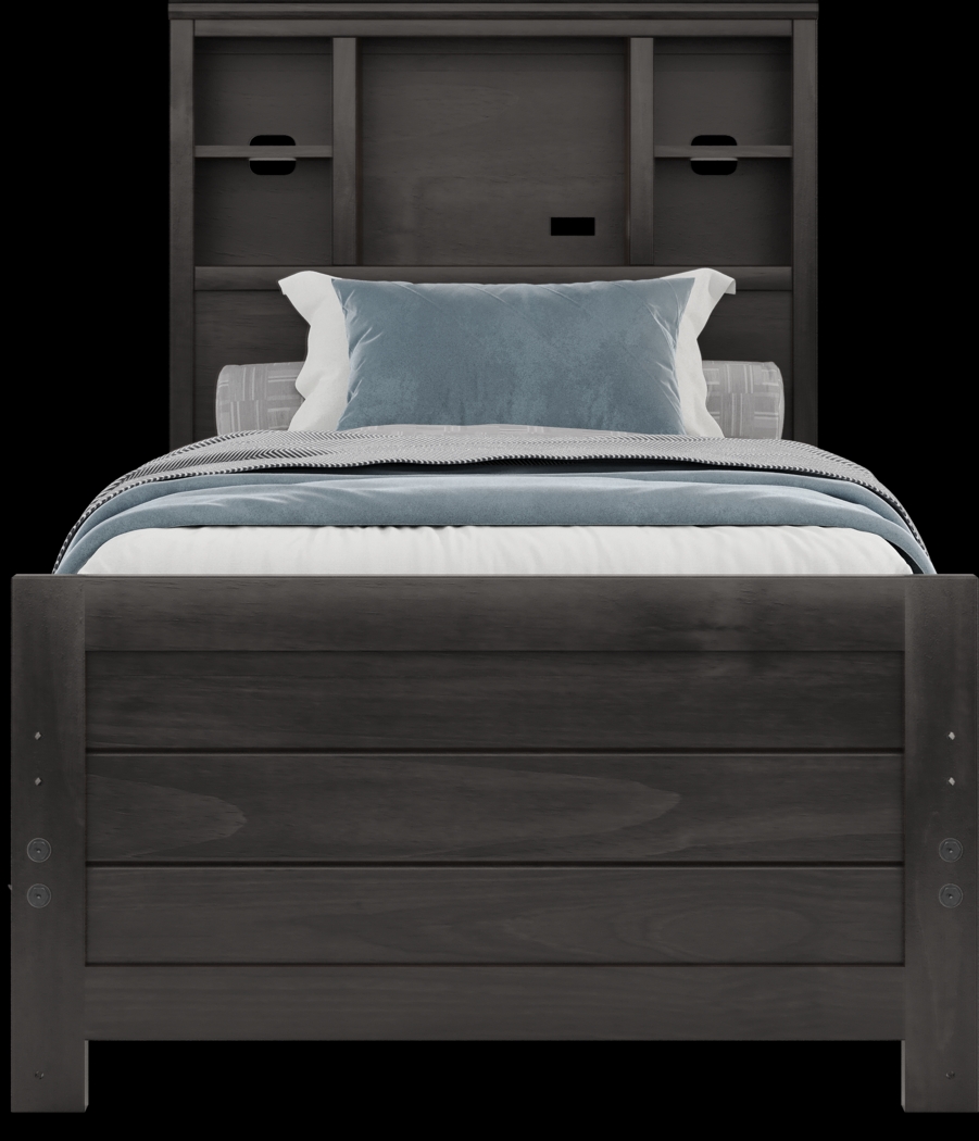 Kids Creekside 2.0 Charcoal Twin Bookcase Bed - Thumbnail - Image 3