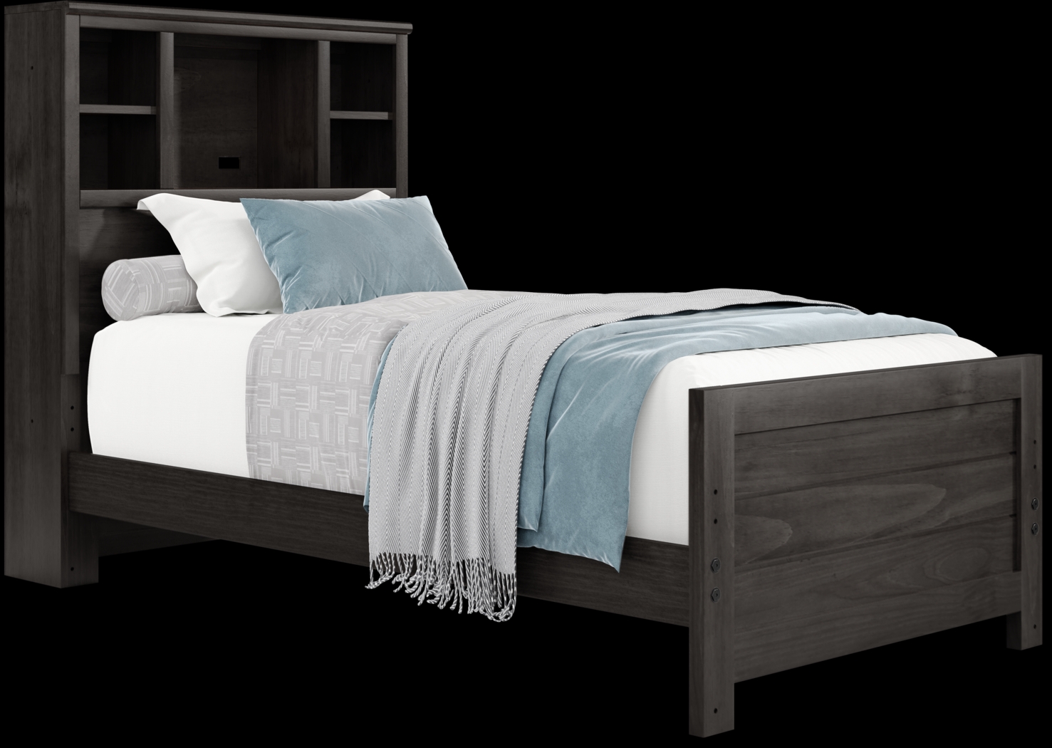 Kids Creekside 2.0 Charcoal Twin Bookcase Bed - Thumbnail - Image 1