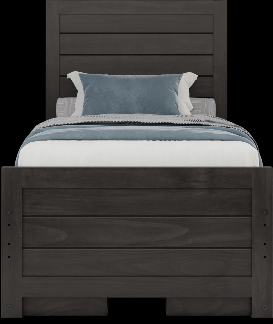 Kids Creekside 2.0 Charcoal Twin Panel Bed with 2 Storage Side Rails - Thumbnail - Image 3