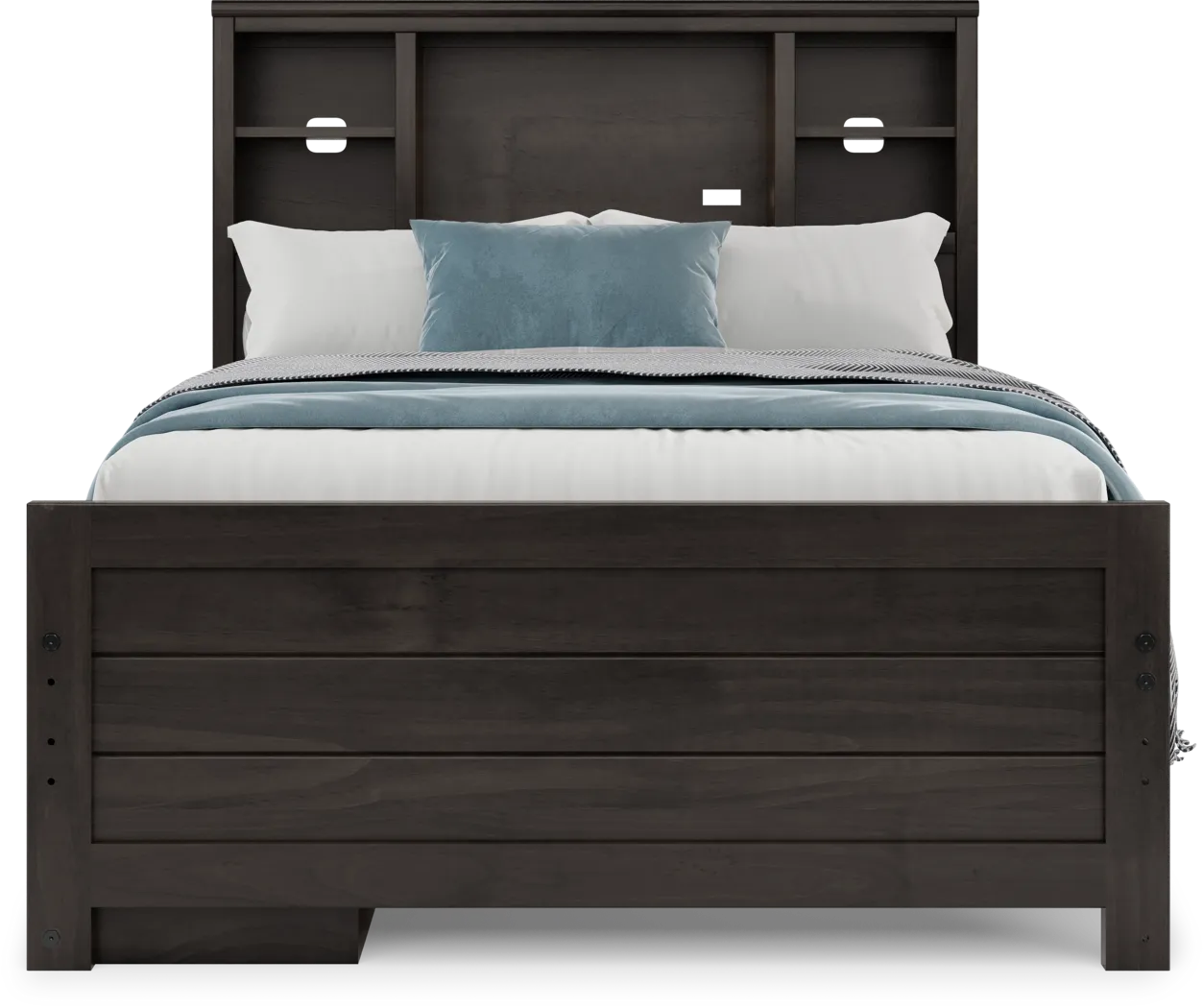 Kids Creekside 3.0 Charcoal Full Bookcase Bed with Storage Side Rail - Thumbnail - Image 2