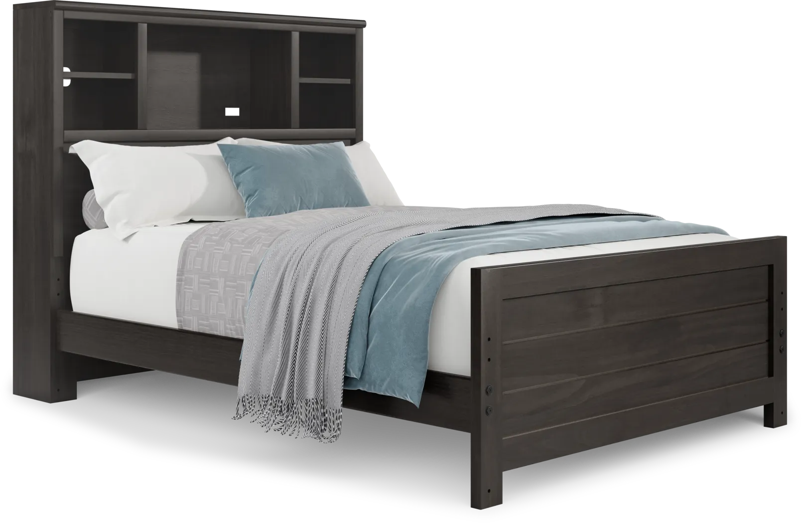 Kids Creekside 2.0 Charcoal Full Bookcase Bed - Thumbnail - Image 1