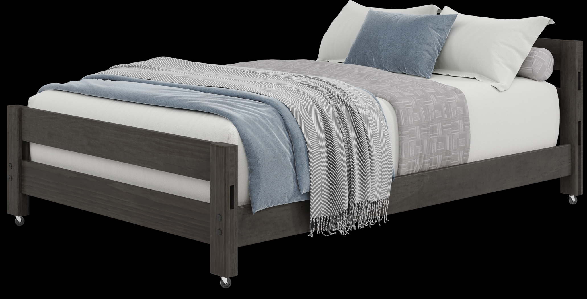 Kids Creekside 2.0 Charcoal Full Caster Bed - Thumbnail - Image 3