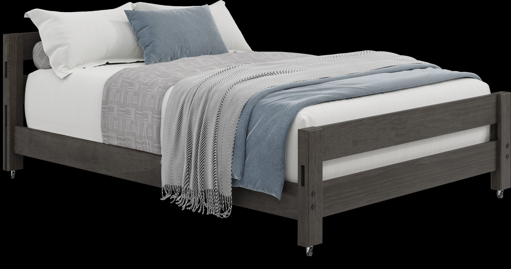 Kids Creekside 2.0 Charcoal Full Caster Bed - Thumbnail - Image 1