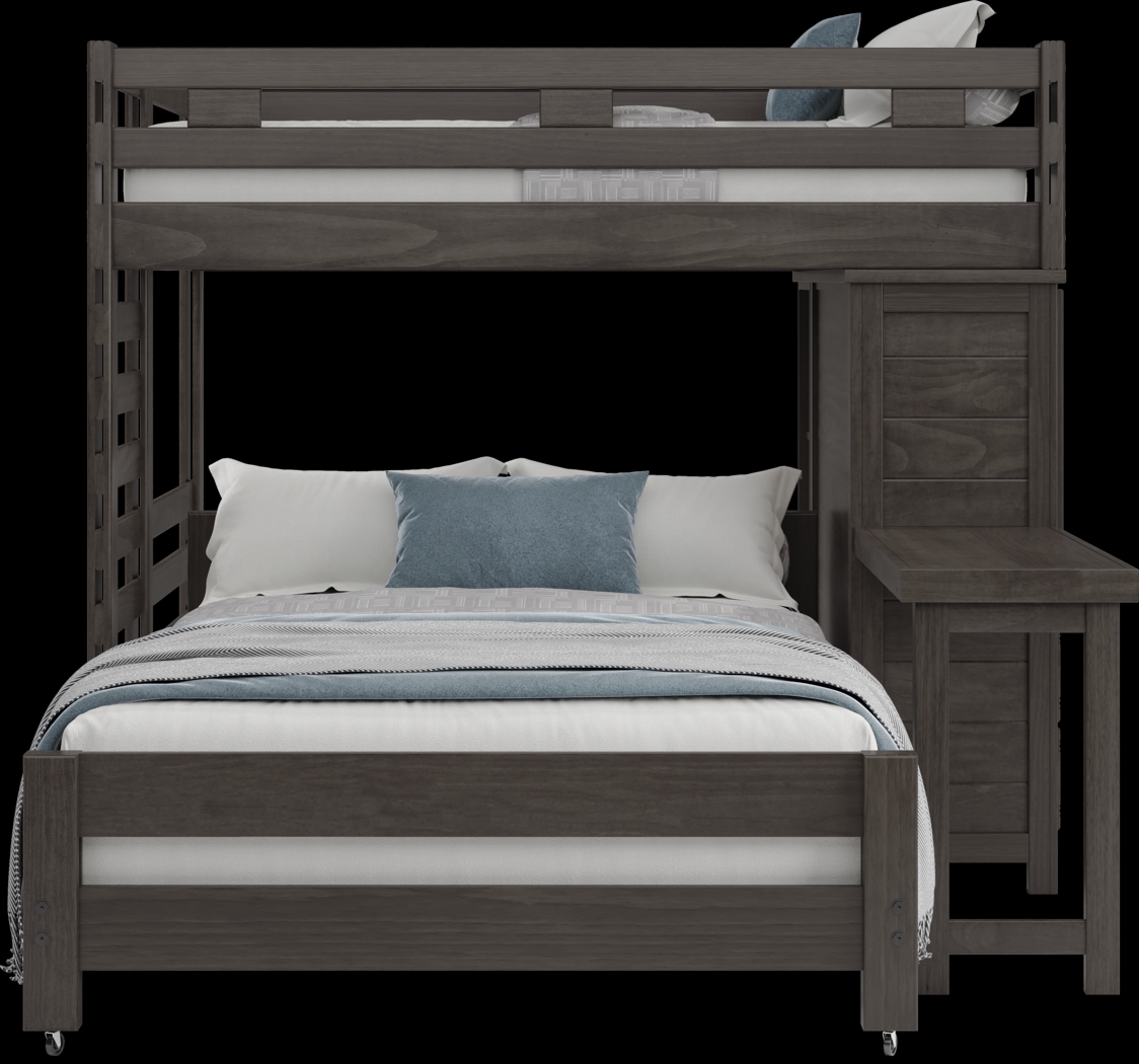 Kids Creekside 2.0 Charcoal Full/Full Loft with Loft Chest, Bookcase and Desk Attachment - Thumbnail - Image 2