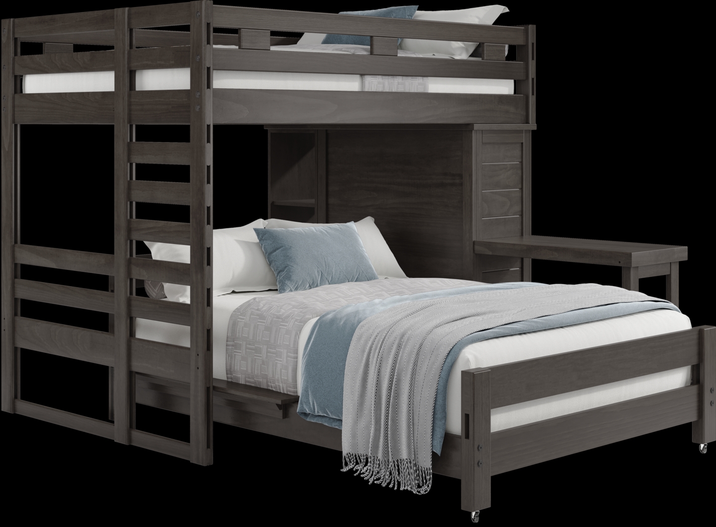 Kids Creekside 2.0 Charcoal Full/Full Loft with Loft Chest, Bookcase and Desk Attachment - Thumbnail - Image 1