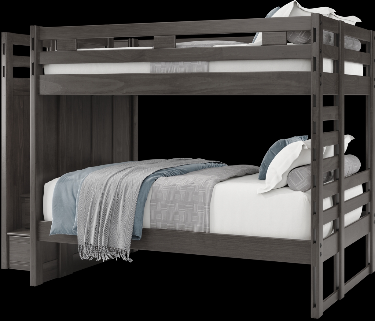 Kids Creekside 2.0 Charcoal Full/Full Step Bunk Bed - Thumbnail - Image 3