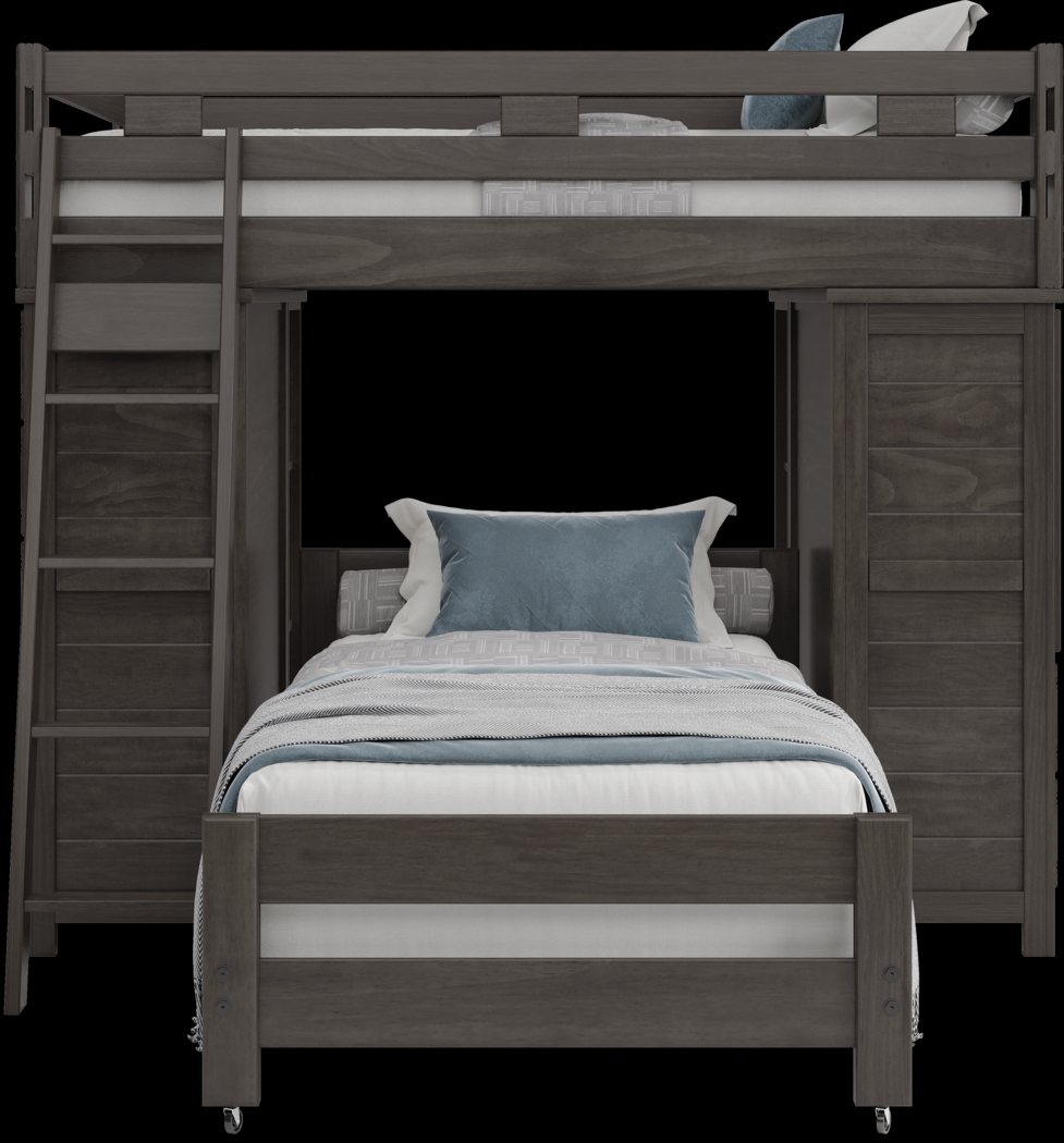 Kids Creekside 2.0 Charcoal Full/Twin Loft with 2 Loft Chests and 2 Bookcases - Thumbnail - Image 2