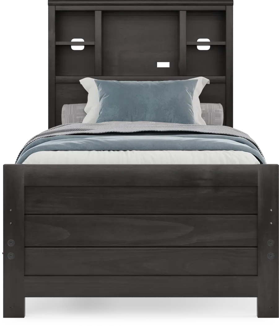 Kids Creekside 2.0 Charcoal Twin Bookcase Bedroom - Thumbnail - Image 2