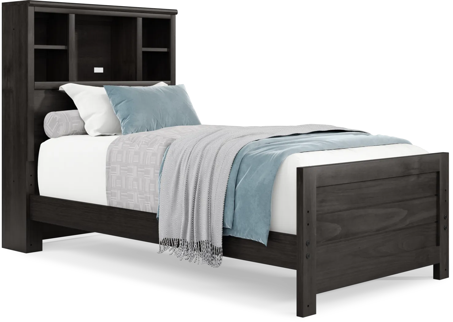 Kids Creekside 2.0 Charcoal Twin Bookcase Bed - Thumbnail - Image 1