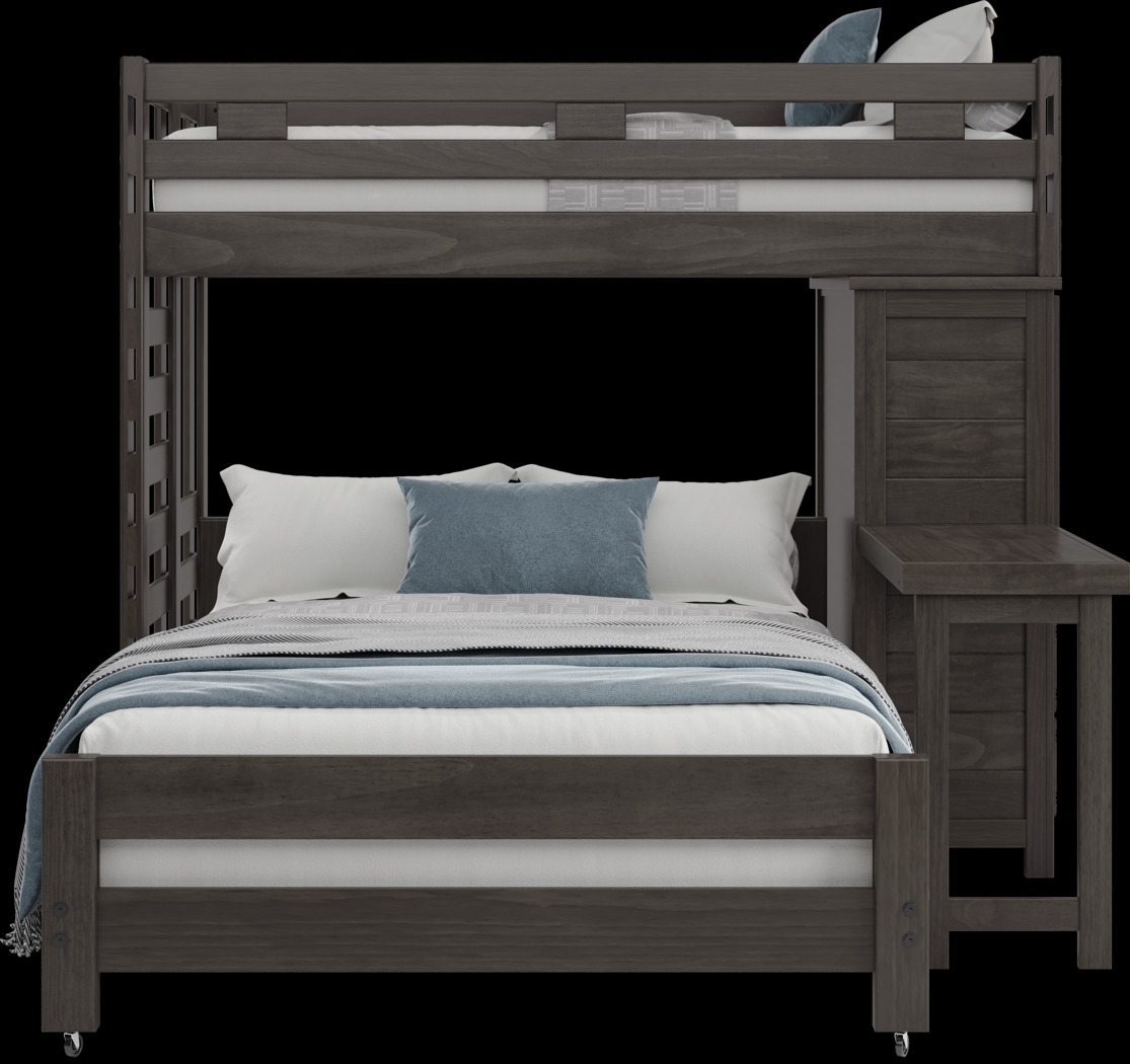 Kids Creekside 2.0 Charcoal Twin/Full Loft with Loft Chest and Desk Attachment - Thumbnail - Image 2