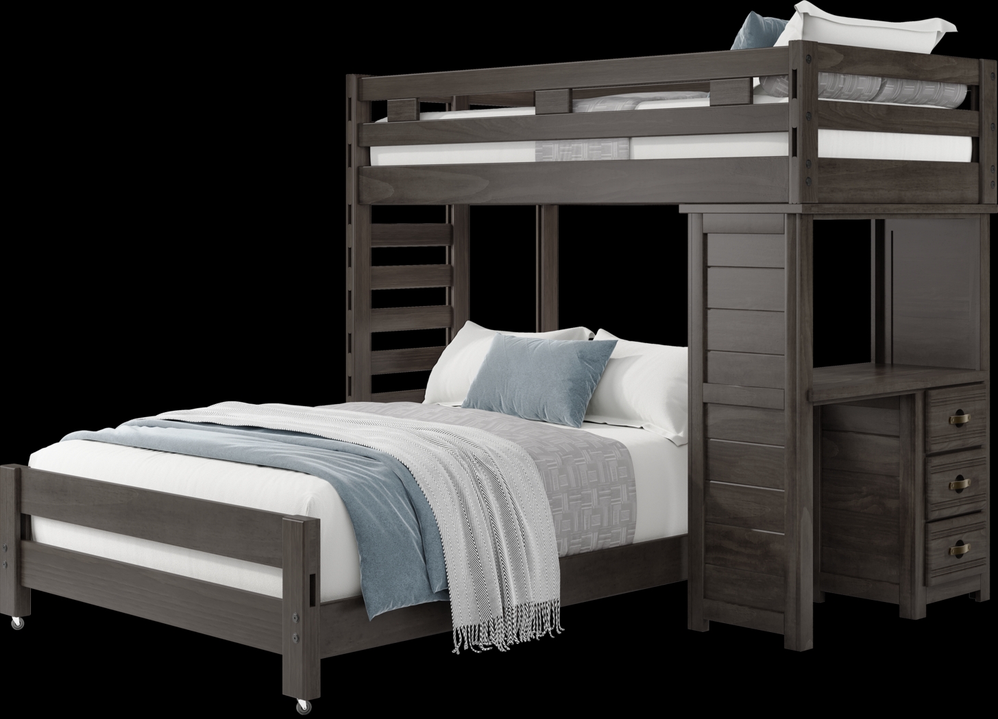 Kids Creekside 2.0 Charcoal Twin/Full Loft with Loft Desk - Thumbnail - Image 3