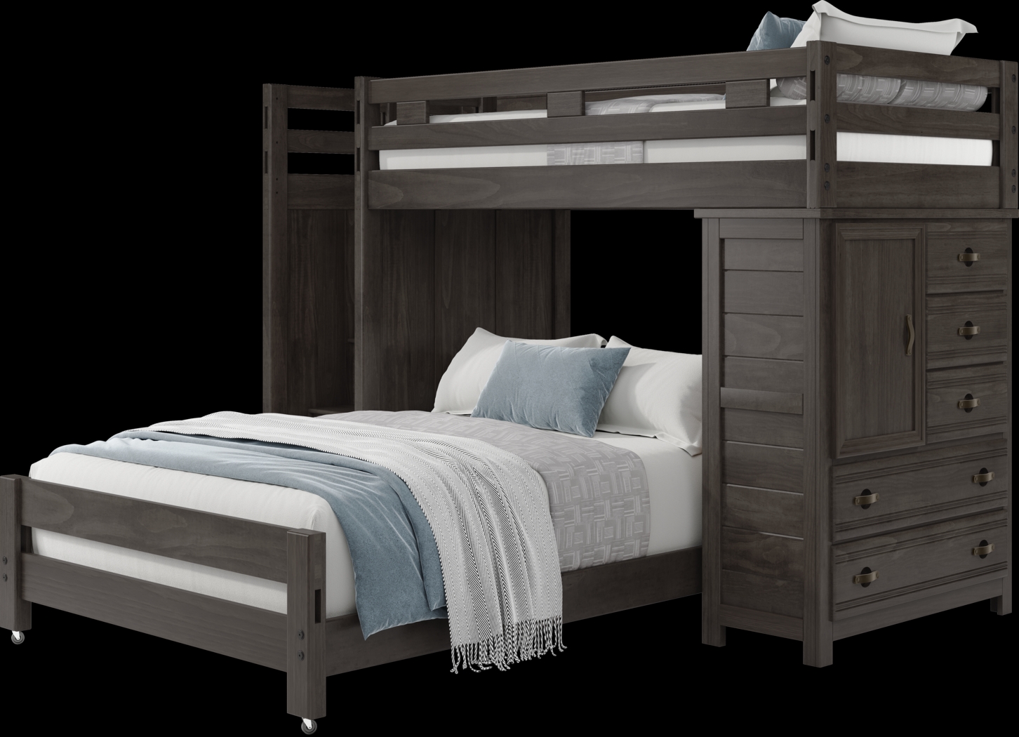 Kids Creekside 2.0 Charcoal Twin/Full Step Loft with Loft Chest - Thumbnail - Image 3