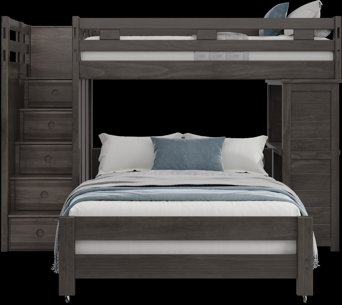 Kids Creekside 2.0 Charcoal Twin/Full Step Loft with Loft Desk - Thumbnail - Image 2