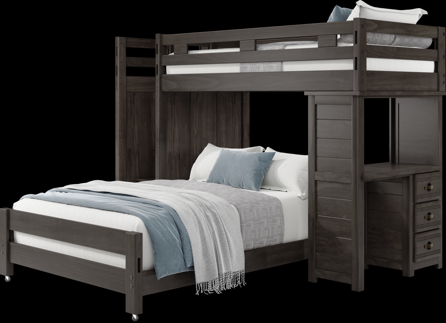 Kids Creekside 2.0 Charcoal Twin/Full Step Loft with Loft Desk - Thumbnail - Image 3