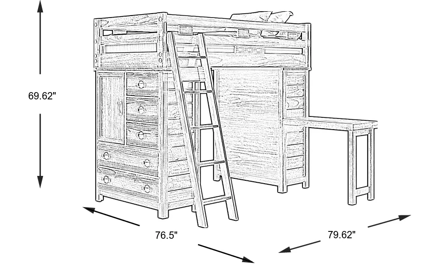 Dimension Image. Please refer to the Dimension Tab on this page for dimension details.