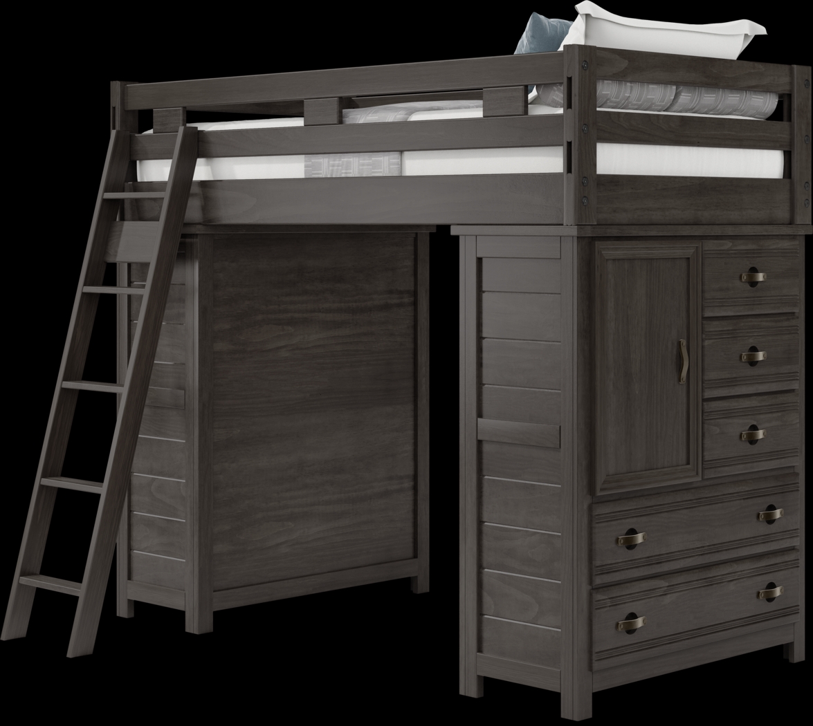 Kids Creekside 2.0 Charcoal Twin Loft with 2 Loft Chests - Thumbnail - Image 3