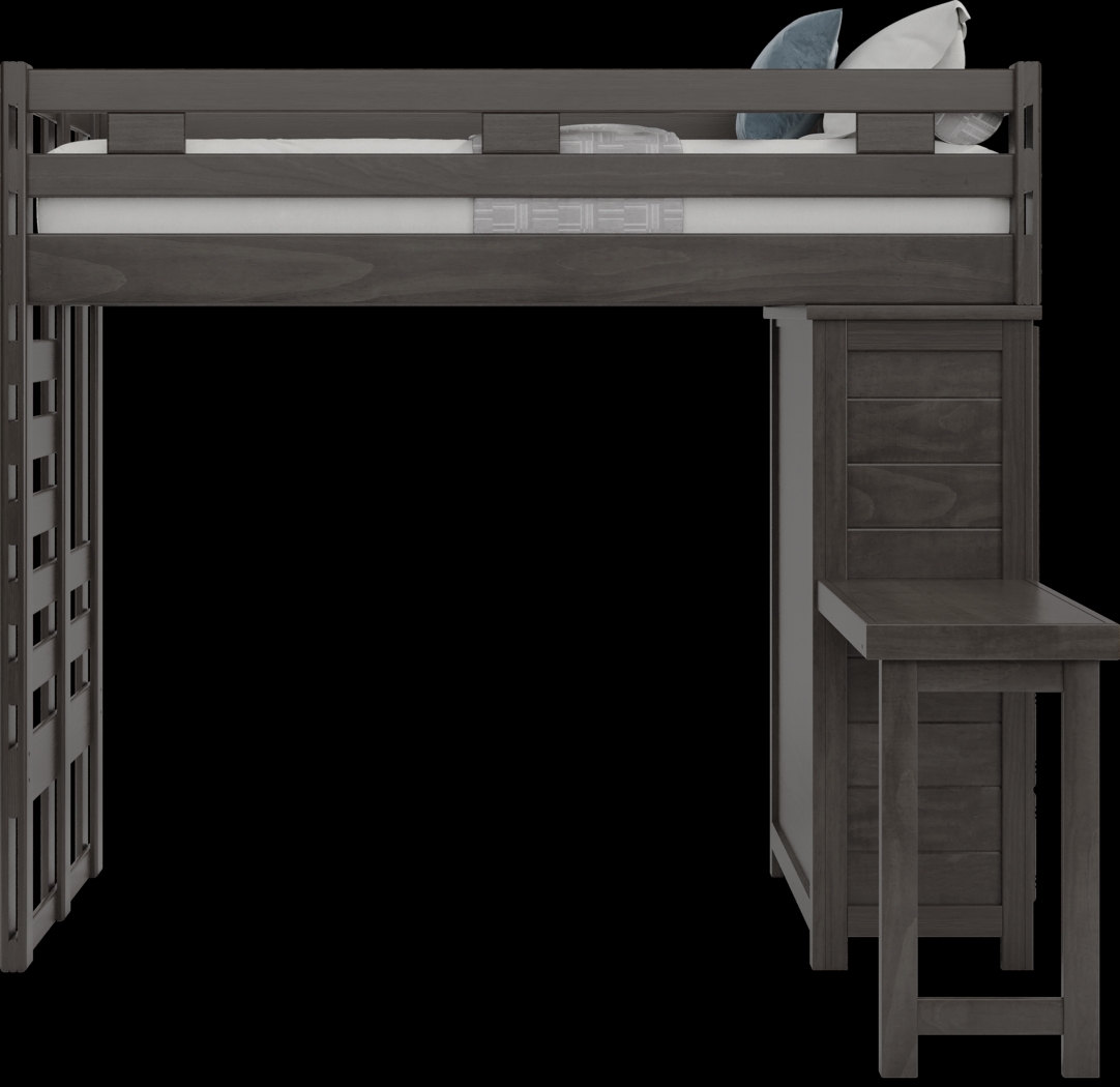 Kids Creekside 2.0 Charcoal Twin Loft with Loft Chest and Desk Attachment - Thumbnail - Image 2