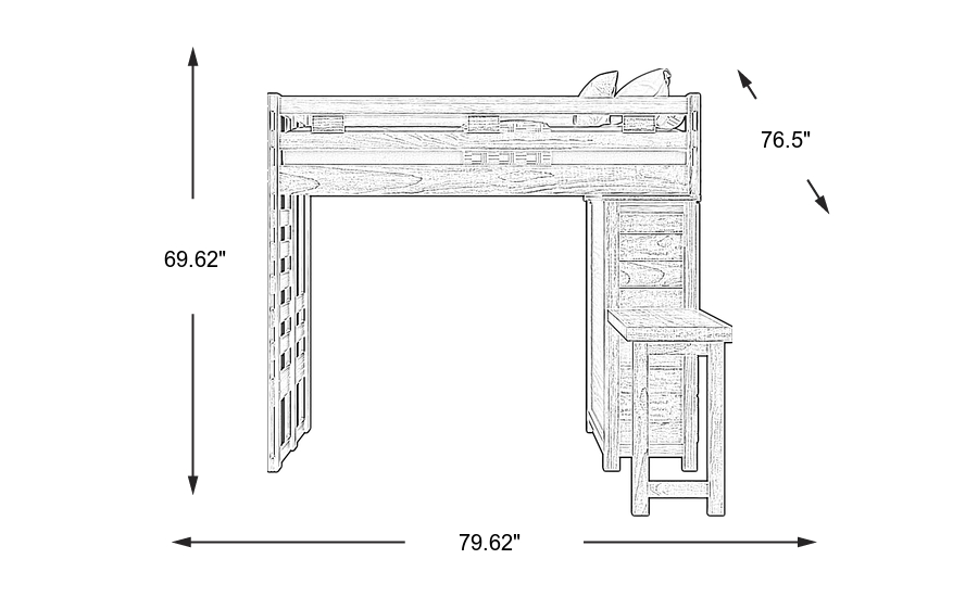 Dimension Image. Please refer to the Dimension Tab on this page for dimension details.