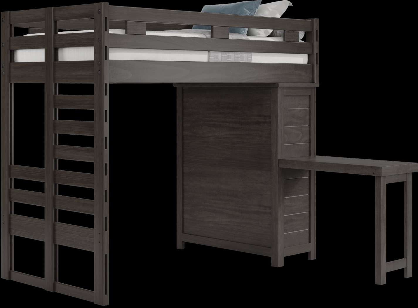 Kids Creekside 2.0 Charcoal Twin Loft with Loft Chest and Desk Attachment - Thumbnail - Image 1