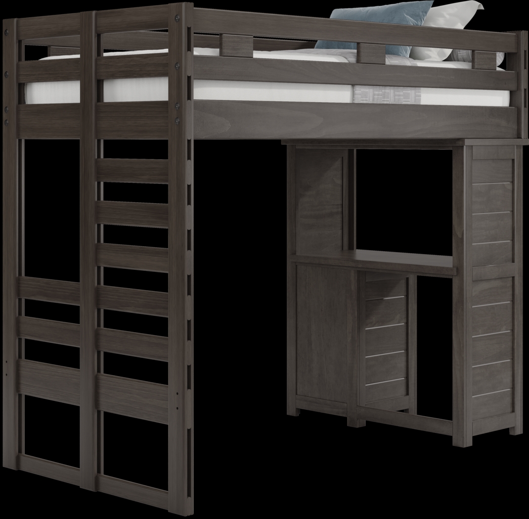 Kids Creekside 2.0 Charcoal Twin Loft with Loft Desk - Thumbnail - Image 1