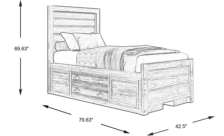 Dimension Image. Please refer to the Dimension Tab on this page for dimension details.