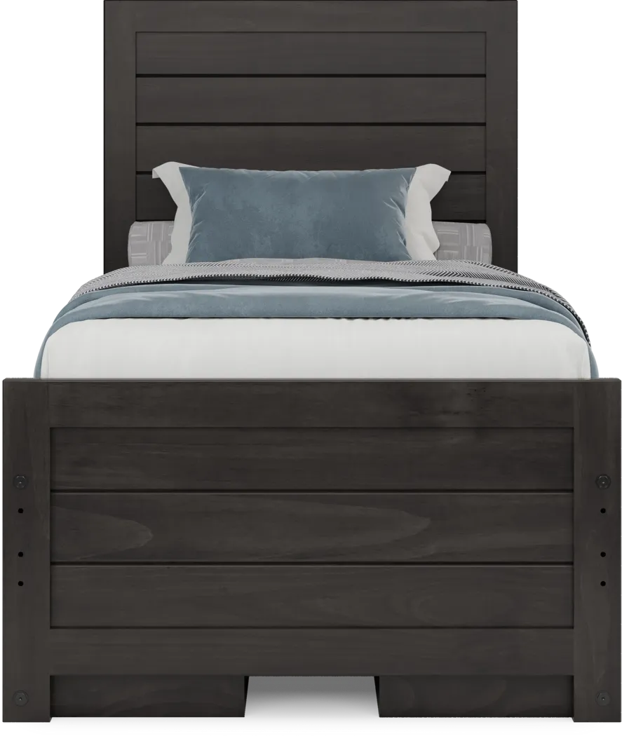 Kids Creekside 3.0 Charcoal Twin Panel Bed with 2 Storage Side Rails - Thumbnail - Image 2
