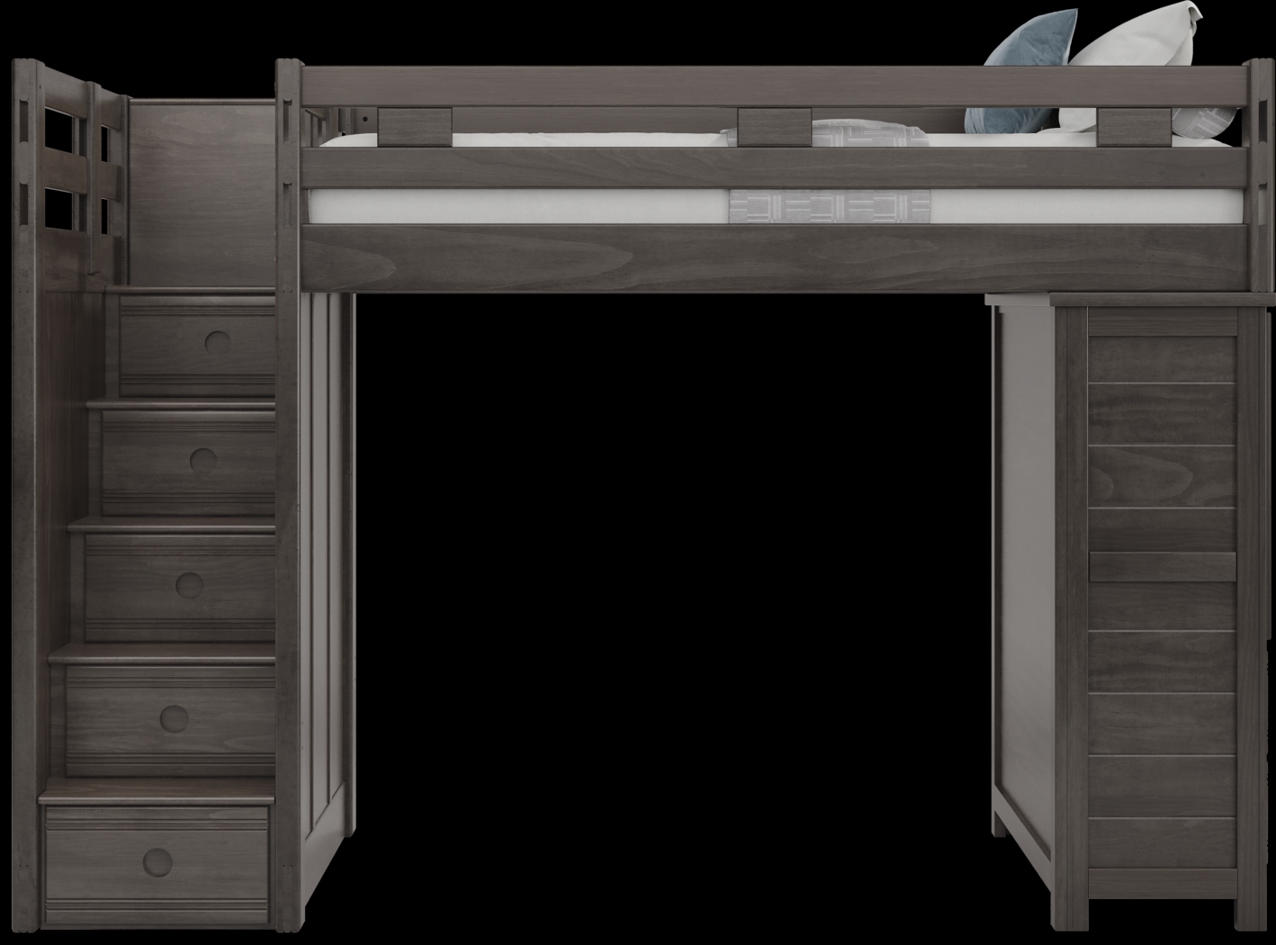 Kids Creekside 2.0 Charcoal Twin Step Loft with Loft Chest - Thumbnail - Image 2