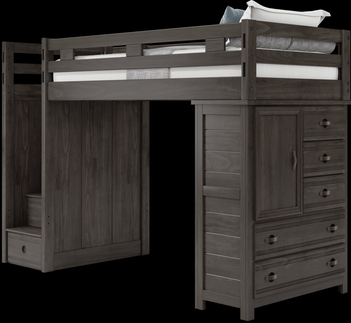 Kids Creekside 2.0 Charcoal Twin Step Loft with Loft Chest - Thumbnail - Image 3