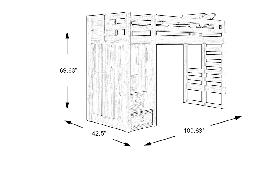 Dimension Image. Please refer to the Dimension Tab on this page for dimension details.
