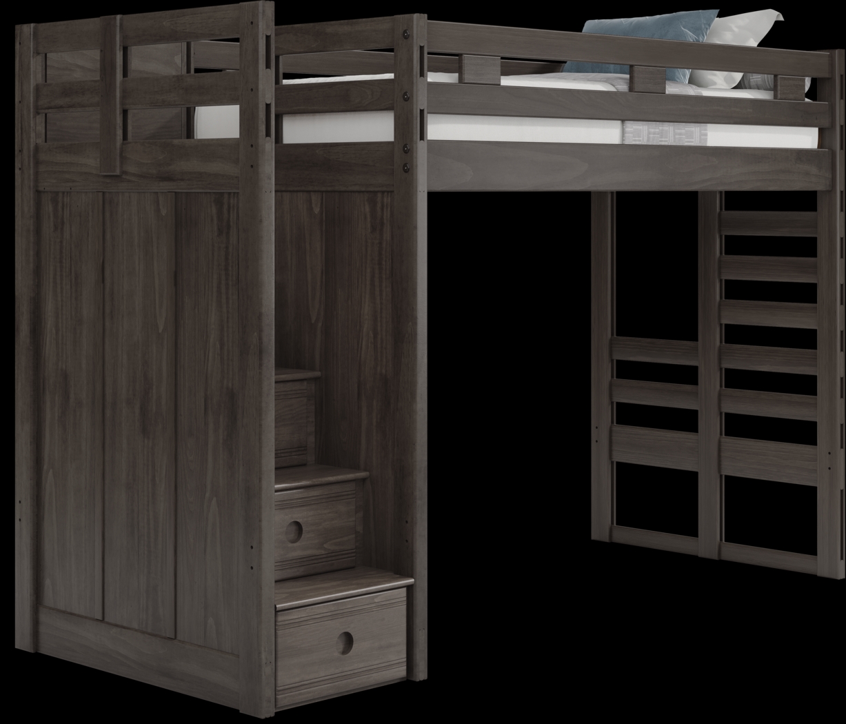 Kids Creekside 2.0 Charcoal Twin Step Loft - Thumbnail - Image 1