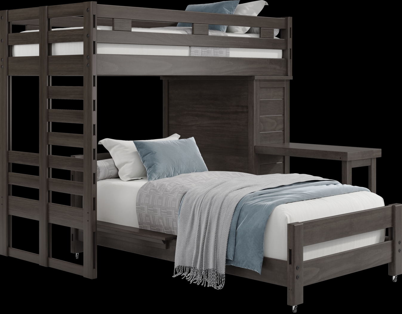 Kids Creekside 2.0 Charcoal Twin/Twin Loft with Loft Chest and Desk Attachment - Thumbnail - Image 1