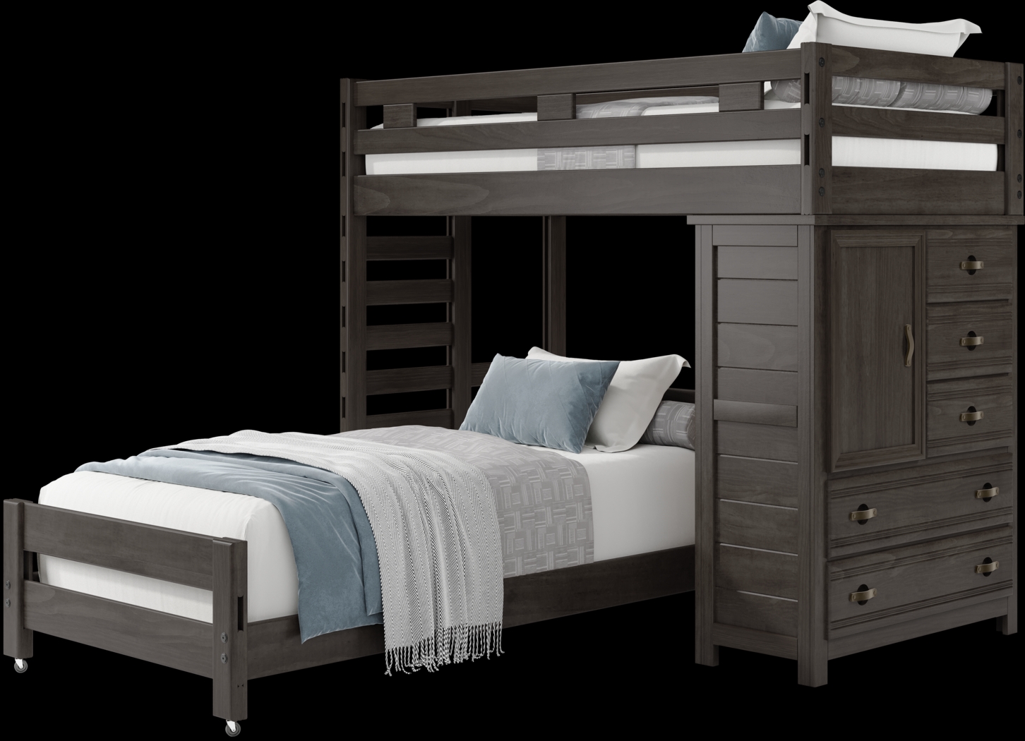Kids Creekside 2.0 Charcoal Twin/Twin Loft with Loft Chest - Thumbnail - Image 3
