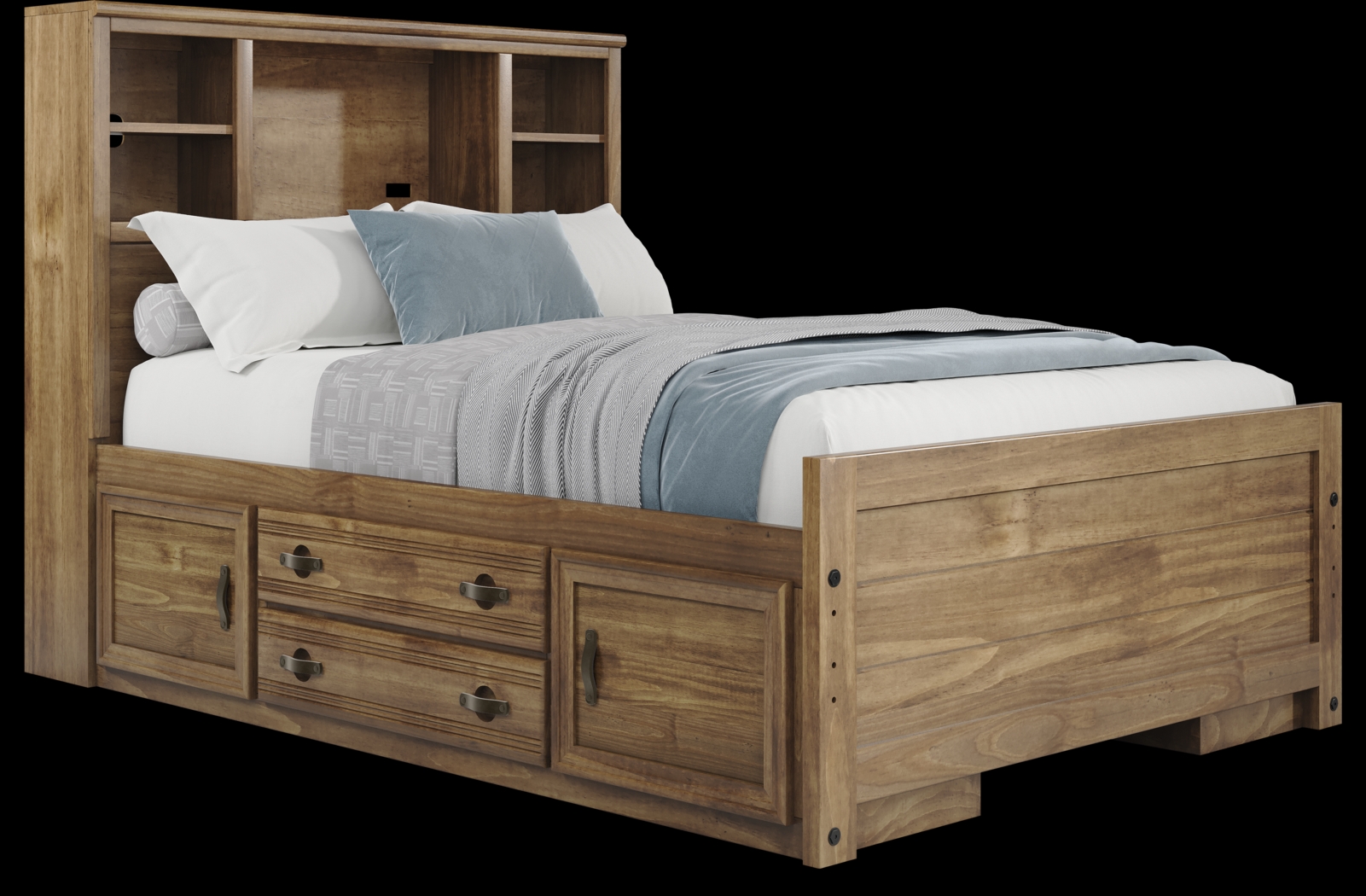 Kids Creekside 2.0 Chestnut Full Bookcase Bedroom with 2 Storage Side Rails - Thumbnail - Image 3