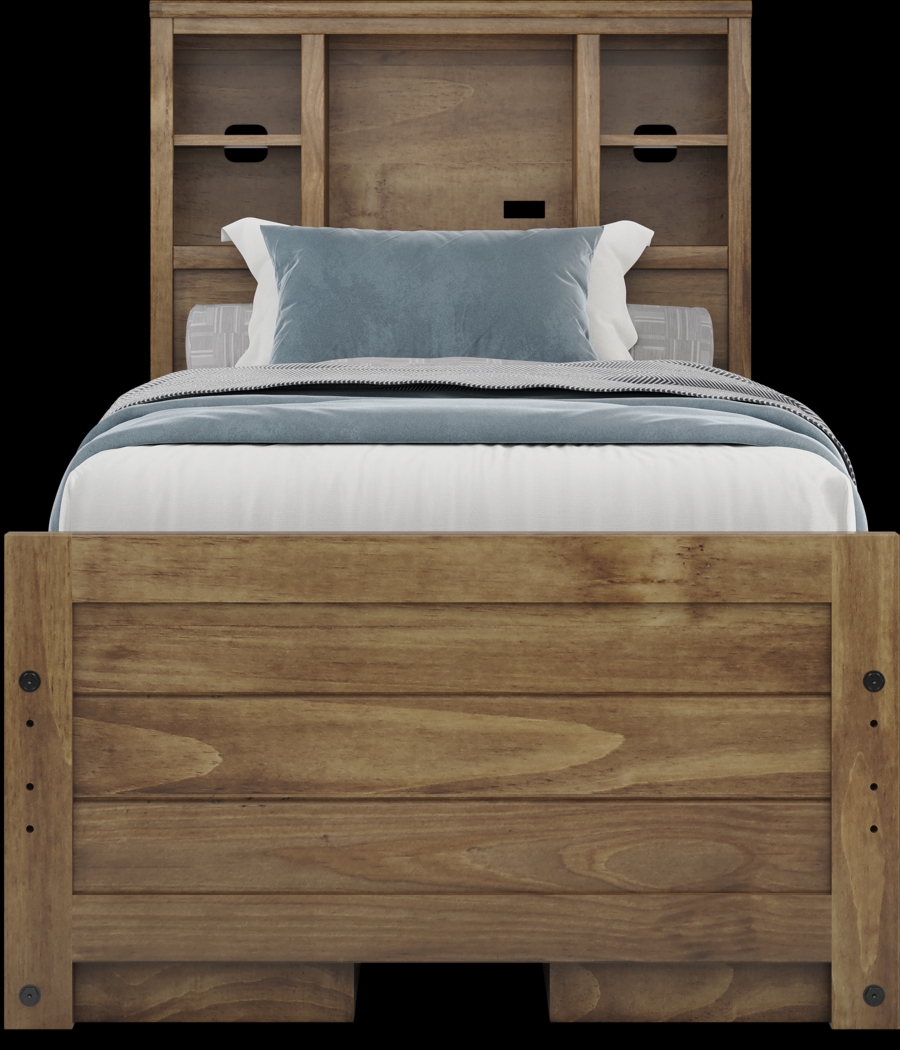 Kids Creekside 2.0 Chestnut Twin Bookcase Bedroom with 2 Storage Side Rails - Thumbnail - Image 4