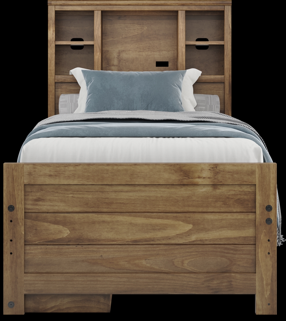 Kids Creekside 2.0 Chestnut Twin Bookcase Bedroom with Storage Side Rail - Thumbnail - Image 4