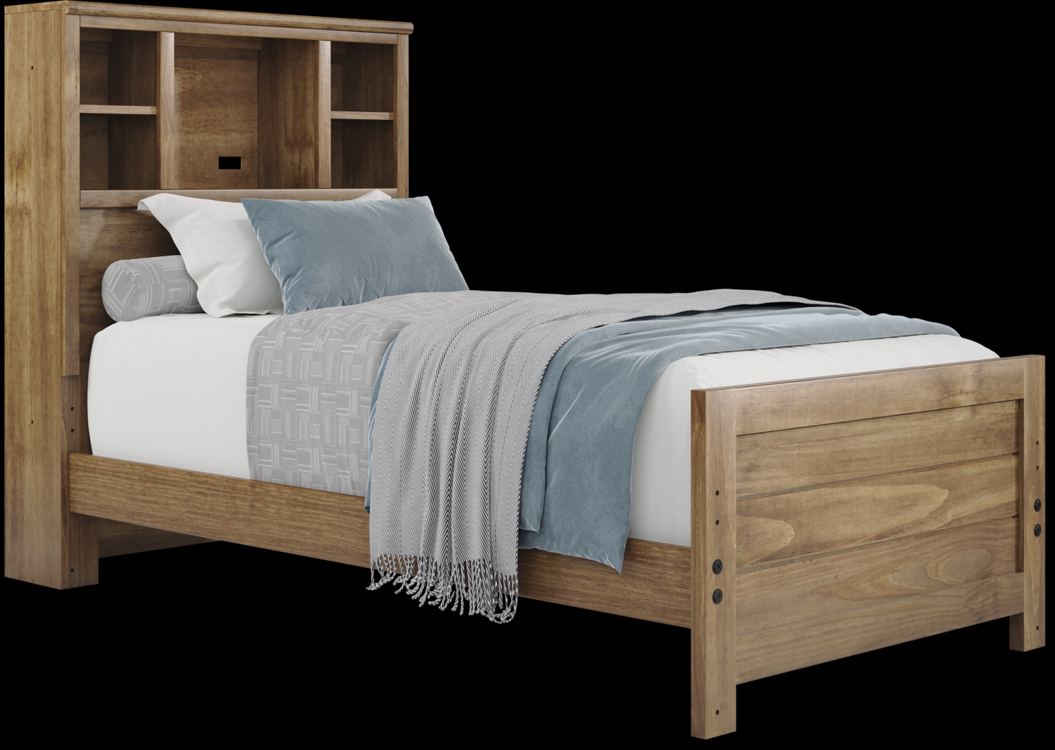 Kids Creekside 2.0 Chestnut Twin Bookcase Bed - Thumbnail - Image 1