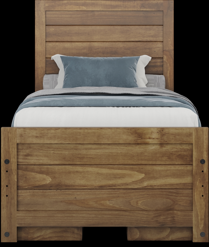 Kids Creekside 2.0 Chestnut Twin Panel Bed with 2 Storage Side Rails - Thumbnail - Image 4