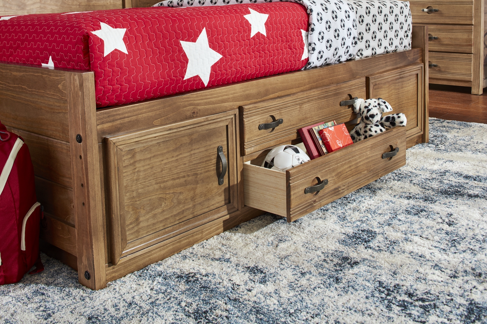 Kids Creekside 2.0 Charcoal Full Panel Bedroom with Storage Side Rail - Thumbnail - Image 5